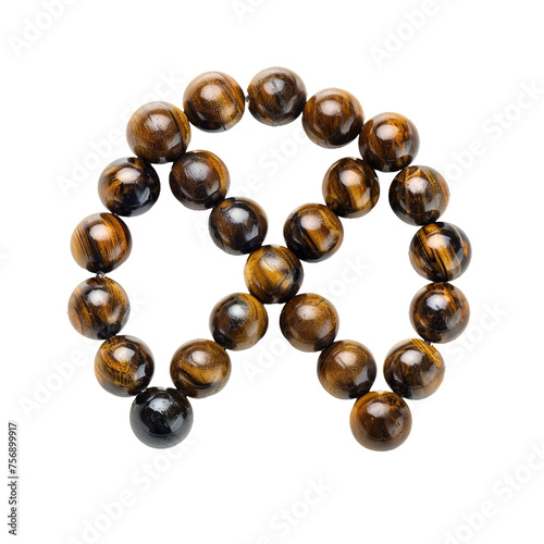 X made of prayer bead, no background, PNG