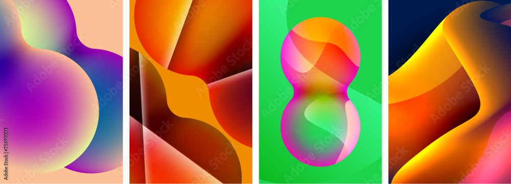 Liquid abstract shapes with gradient colors. Abstract backgrounds for wallpaper, business card, cover, poster, banner, brochure, header, website Liquid abstract shapes with gradient colors. Abstract backgrounds for wallpaper, business card, cover, poster, banner, brochure, header, website
