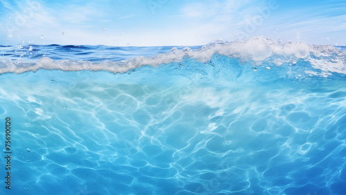 The weird and wonderful created by the waves. An abstract background of seawater flow under light exposure