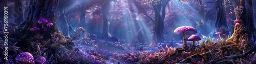 Fantastical world imagination magical night forest