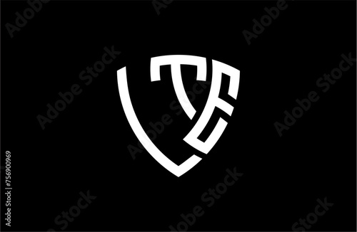 LTE creative letter shield logo design vector icon illustration