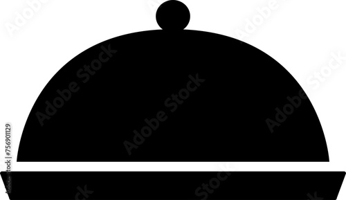 Flat icon of a restaurant cloche