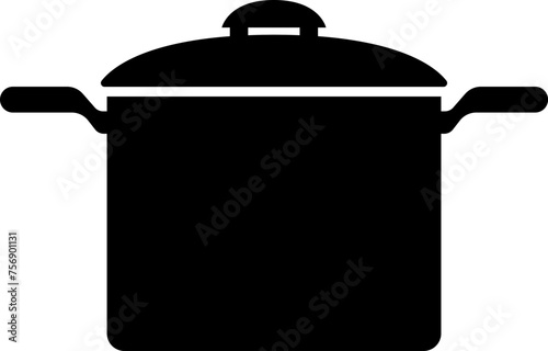 Flat icon of a saucepan with lid