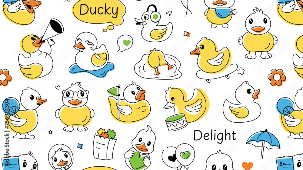 A doodle vector symbolizing loving baby ducks, cute hatchlings and fluffy goslings A doodle vector symbolizing loving baby ducks, cute hatchlings and fluffy goslings