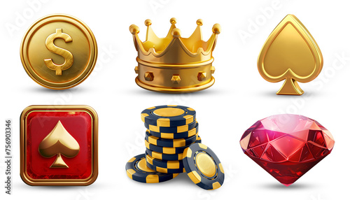 set of casino elements