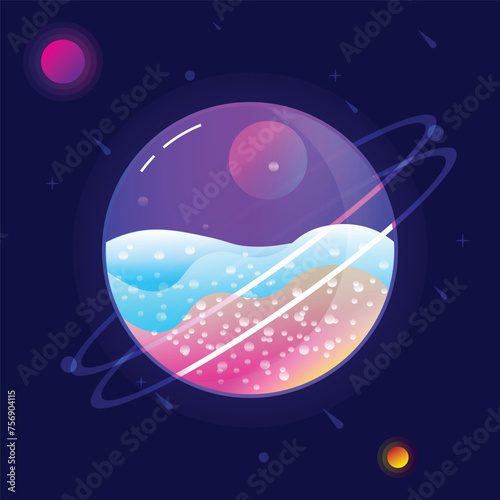glass galaxy colorful for illustration