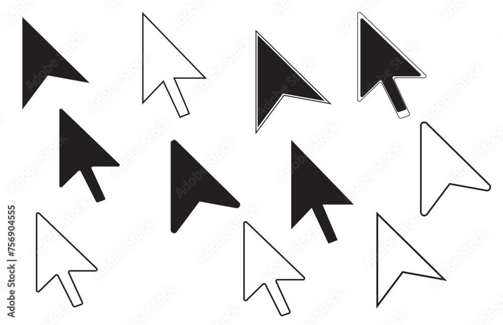 Mouse pointer set. Computer mouse click cursor arrow. Cursor icon. Mouse pointer set. Computer mouse click cursor arrow. Cursor icon.