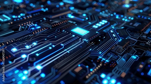 Circuit board futuristic technology background. Computer core. Digital technology develovement.