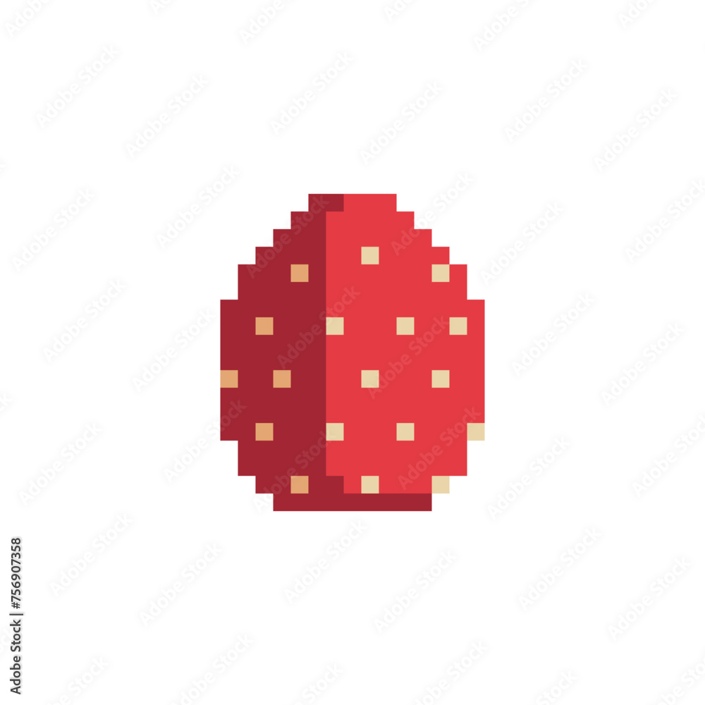 Happy Easter egg greeting card spring holiday. Pixel art. Isolated vector illustration. Element design for stickers, logo, embroidery, mobile app. Video game assets.