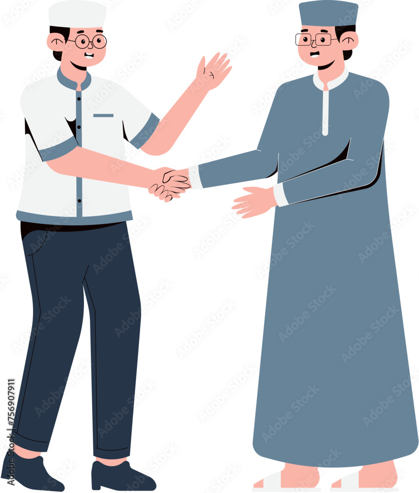 Men Handshake Together Illustration Men Handshake Together Illustration