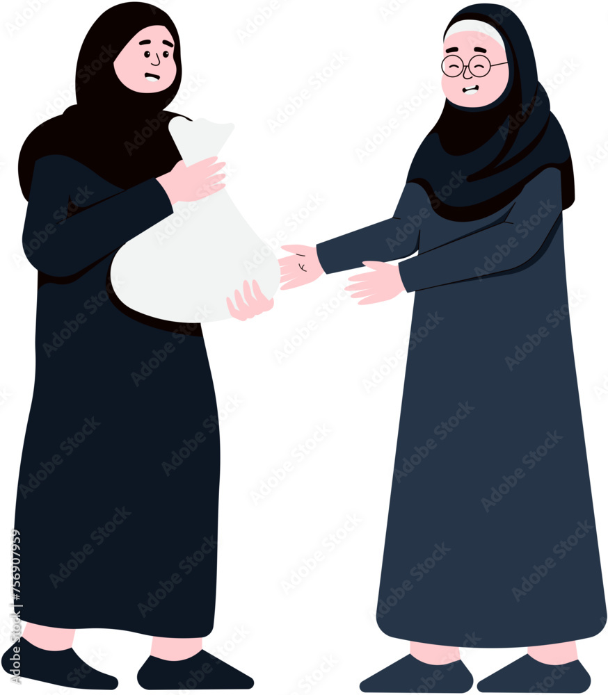 Women Giving Each Other Illustration