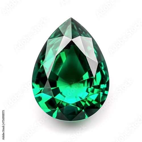 green sapphire on white background (high resolution 3D image)