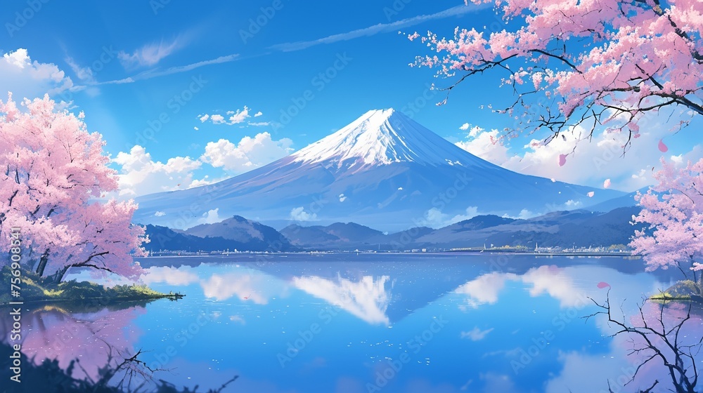 富士山と桜の風景7