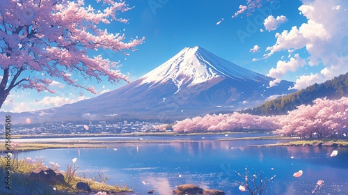 富士山と桜の風景4