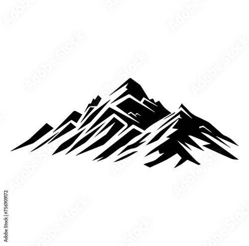 Mountain silhouette icon  Rocky peaks  Mountains ranges