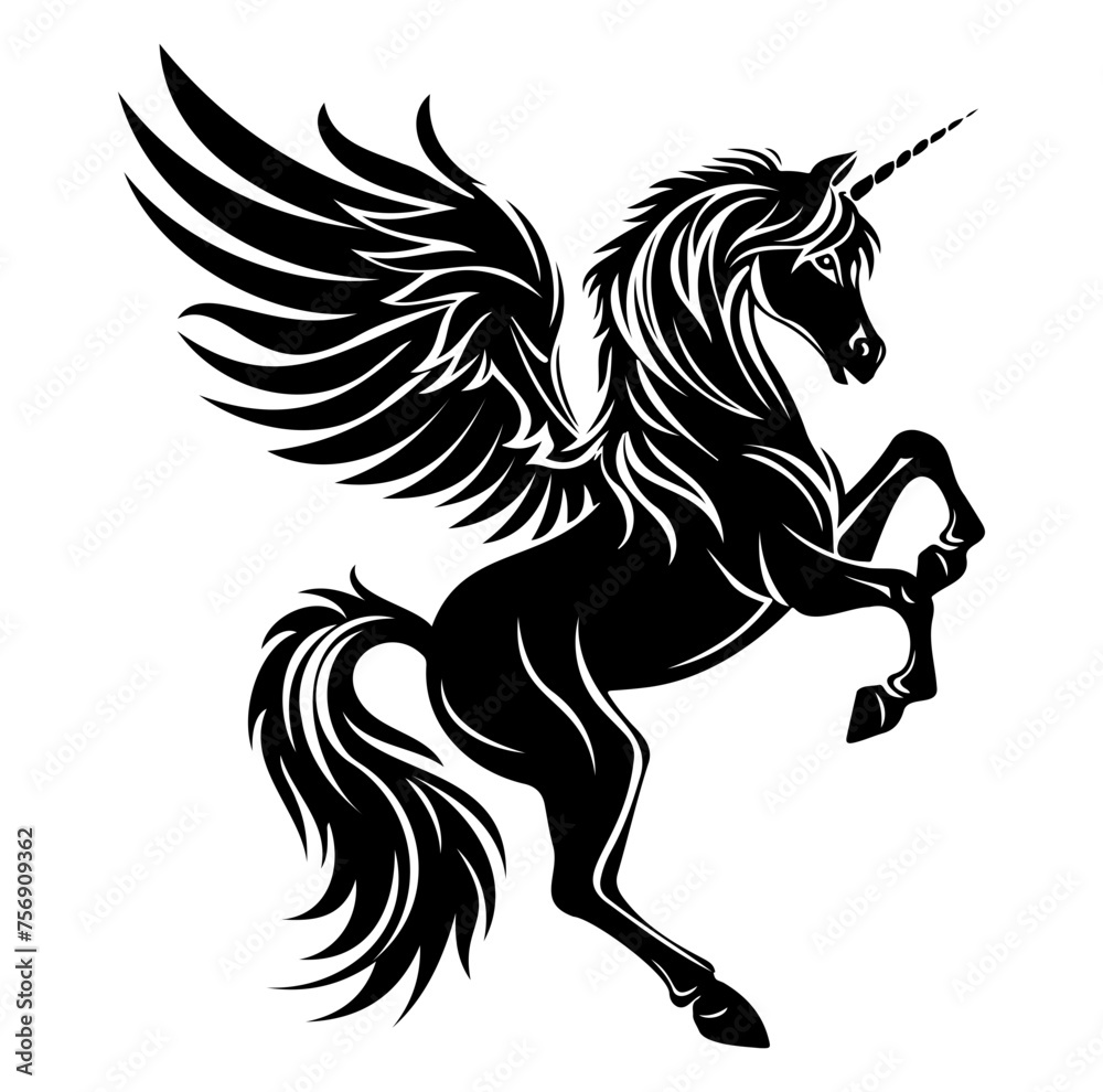 Pegasus hand drawn vector illustration, horse with wings vector Pegasus hand drawn vector illustration, horse with wings vector
