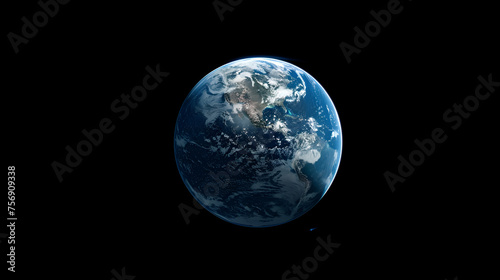 Planet Earth in Space with Glowing Atmosphere and Starry Background, Beautifully Rendered Digital Illustration of Earth, Generative AI   © Dzynee