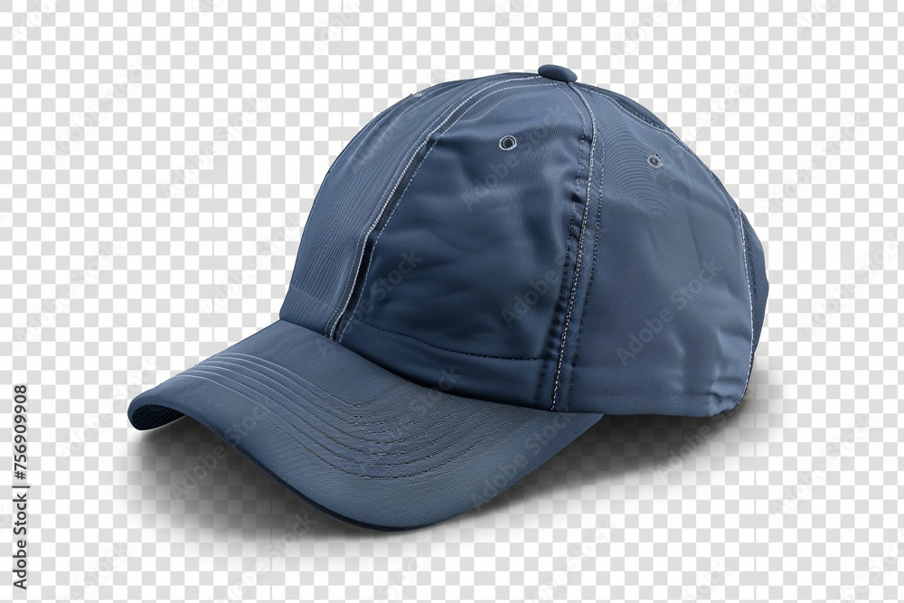 blue baseball cap on a transparent background