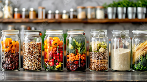 Glass Jars with Food
