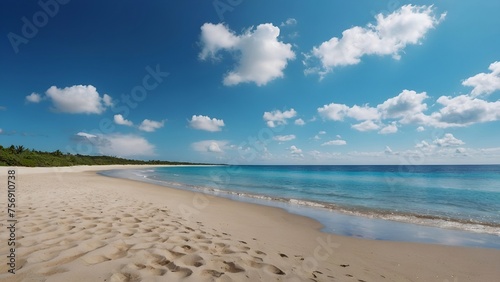sand beach with blue sky