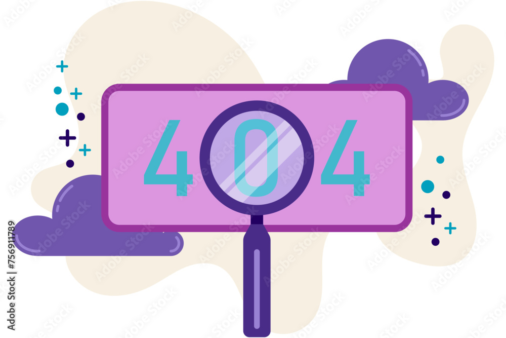 illustration of error 404 and magnifying glass. internet error page not found illustration of error 404 and magnifying glass. internet error page not found