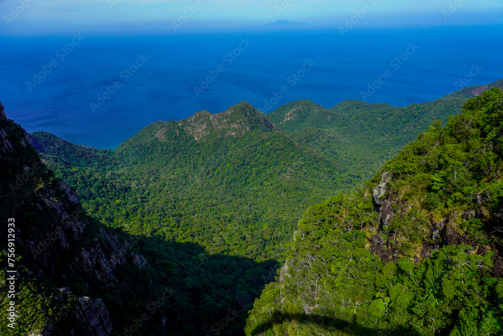 Nature of Langkawi island in Malaysia. Mountains and jungle