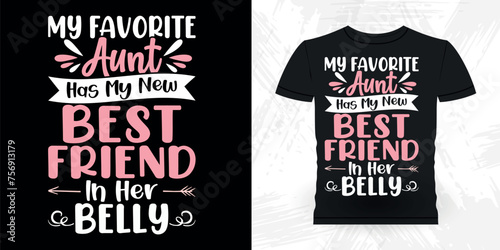Принти на полотні Funny Nephew Retro Vintage Mom and Aunt T-shirt Design