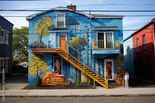 Street art murals add character and charm to city neighborhoods.
