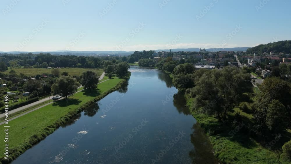 Beautiful Landscape River San Sanok Aerial View Poland Beautiful Landscape River San Sanok Aerial View Poland