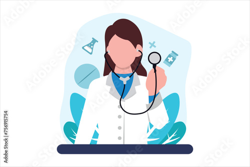 National Doctor Day Flat Illustration Design