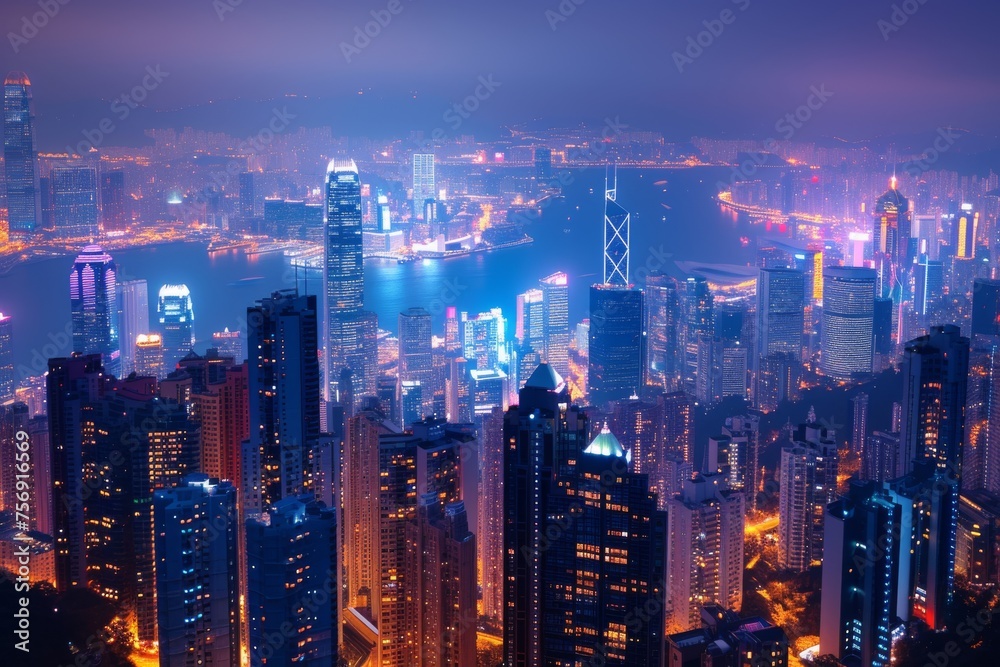 Obraz premium The mesmerizing city skyline of Hong Kong