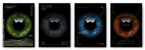 Poster cornea eye technology of the future modern style cyberpunk Vector isolated on black background photo