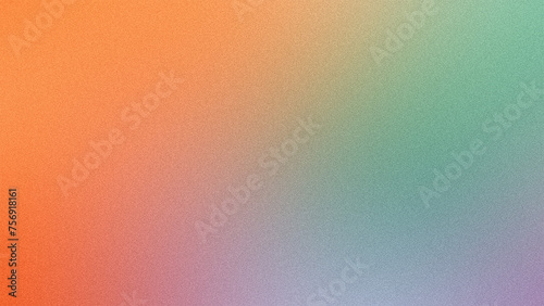 Tangerine, Mint Green, Lilac Gradient background, Noise Texture. backdrop for header, banner, Poster Design. Vibrant Grunge Grainy Background. empty space, templet.