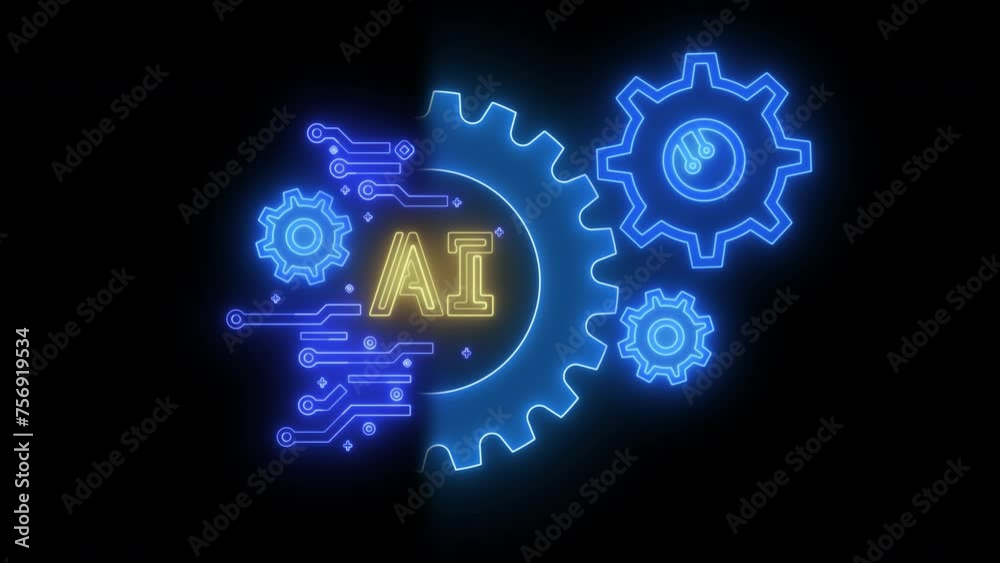 Animation of AI artificial intelligence icon isolated on transparent background. Concept for machine learning concept, big data, innovation technology, cloud computing, futuristic, internet network. Animation of AI artificial intelligence icon isolated on transparent background. Concept for machine learning concept, big data, innovation technology, cloud computing, futuristic, internet network.