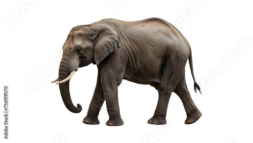 Elephant side view on PNG transparent background