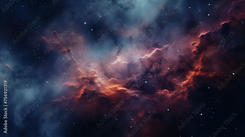 Colorful abstract universe textured background. Nebula, star, dark sky and dust.