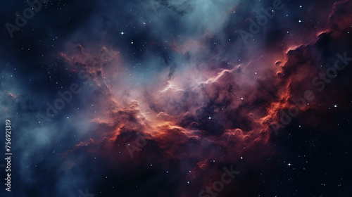 Colorful abstract universe textured background. Nebula, star, dark sky and dust.