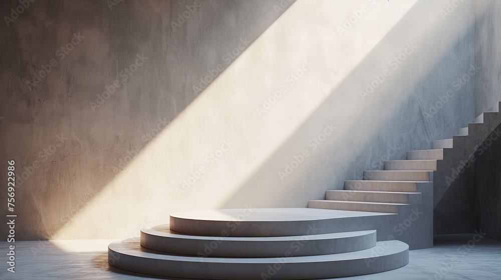 Naklejka premium A minimalist podium that embodies an aesthetic of modern simplicity