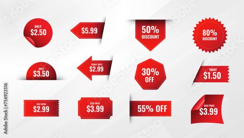 Discount sale labels vector template. Price Drop, big sale, final sale, flash sale background. Discount Promotion marketing poster design for web and Social. photo