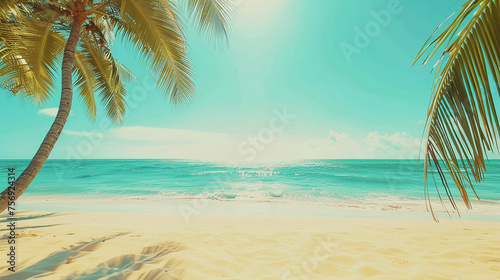 Perfect tropical beach landscape. Vacation holidays. © GarlicDesign