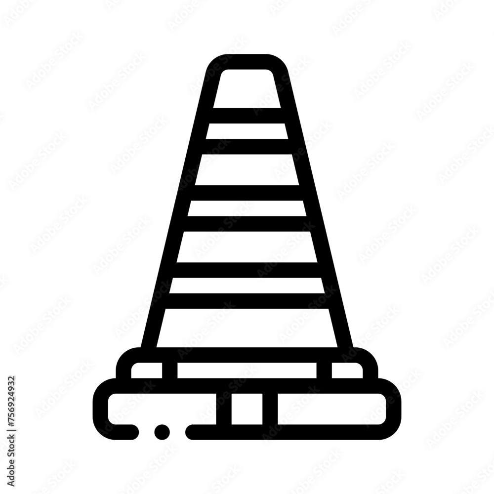 traffic cone line icon traffic cone line icon
