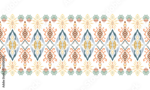 Hand drawn abstract ikat art. Seamless pattern in tribal, folk embroidery, and Mexican style.Aztec geometric art ornament print. great for textiles, banners, wallpapers, wrapping - vector design