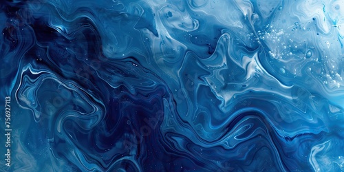 Abstract blue background with a liquid grunge texture. Blending glossy paint in blue and sky tones