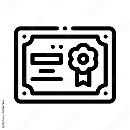 certificate line icon