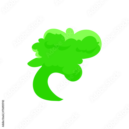 flat green toxic smoke illustration