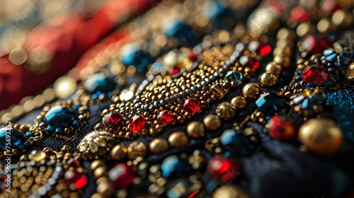 Colorful jewelry on a street market. 