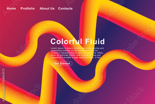 Trendy summer fluid gradient background, colorful abstract liquid 3d shapes. Futuristic design wallpaper for banner, poster, cover, flyer, presentation, advertising, landing page