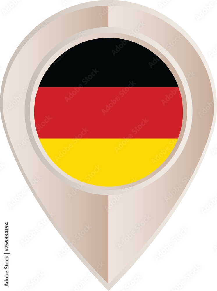 Germany flag, location pin, location pointer Germany flag, location pin, location pointer