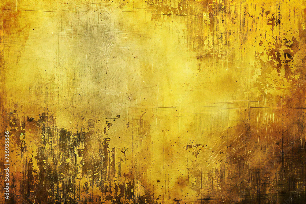 Yellow grunge stylish background material, Generative AI - obrazy, fototapety, plakaty 