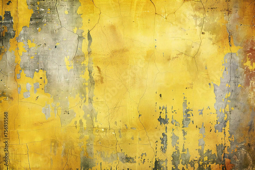 Yellow grunge stylish background material, Generative AI